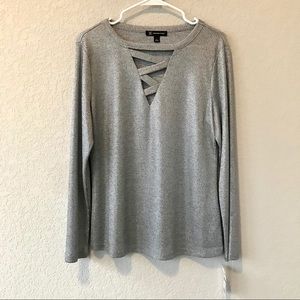 Gray Long Sleeve Women's Top